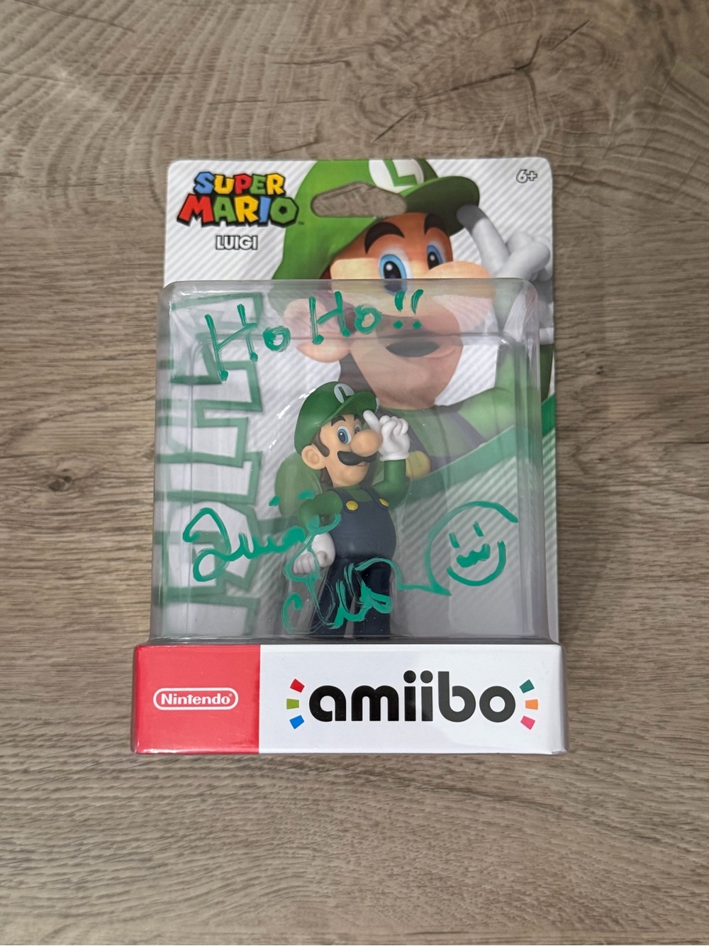 Super Mario Luigi Amiibo Nintendo Figure New Factory Signed By CHARLES MARTINET